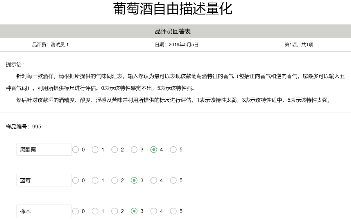 感官評(píng)價(jià)用香精